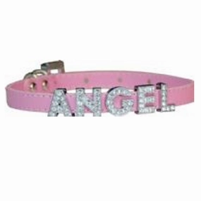 Foxy Matte Slide Letter Dog Collar - Pink