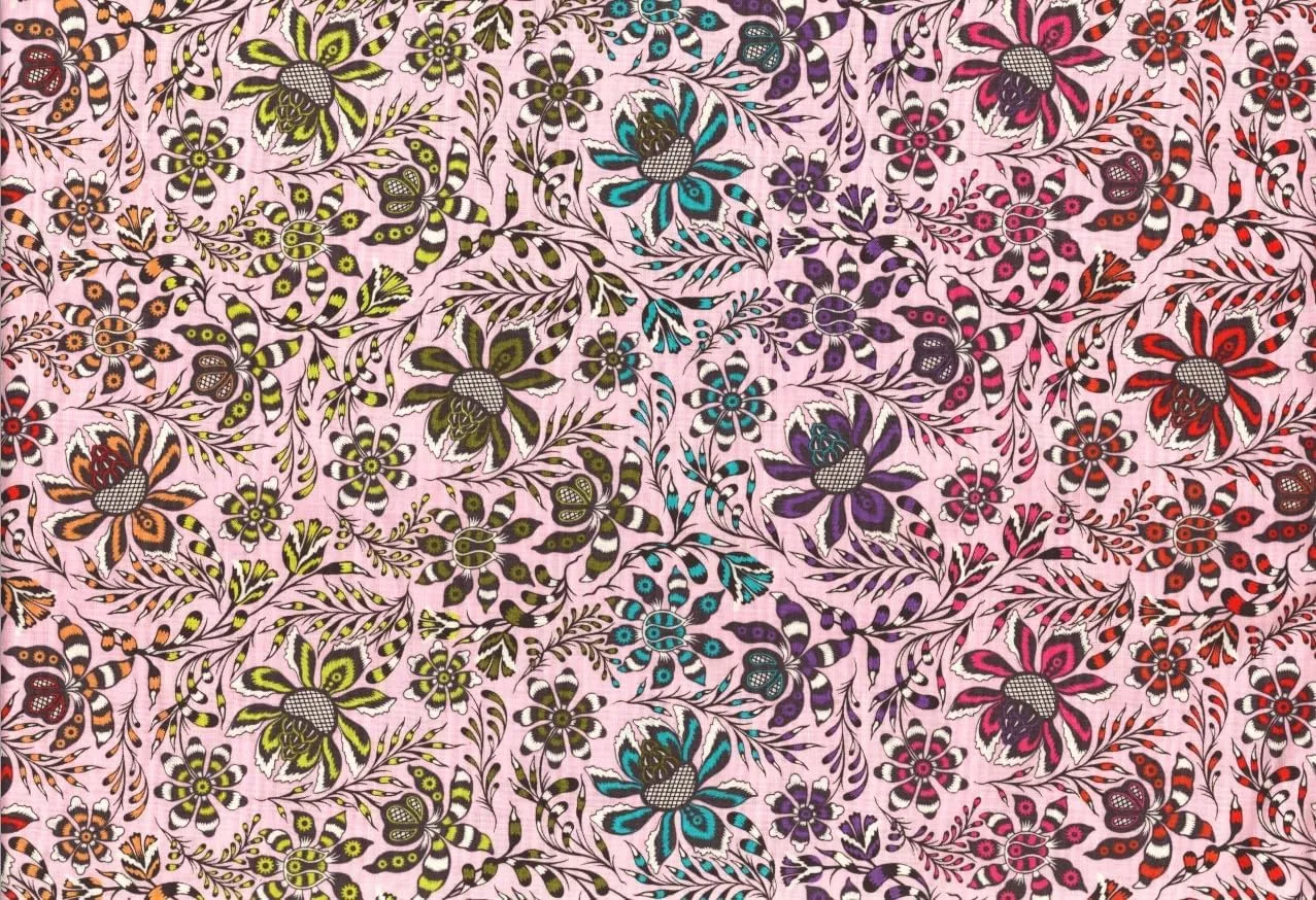 Free Spirit Roar by Tula Pink Wild Vine, Fabric by The Yard (Blush)