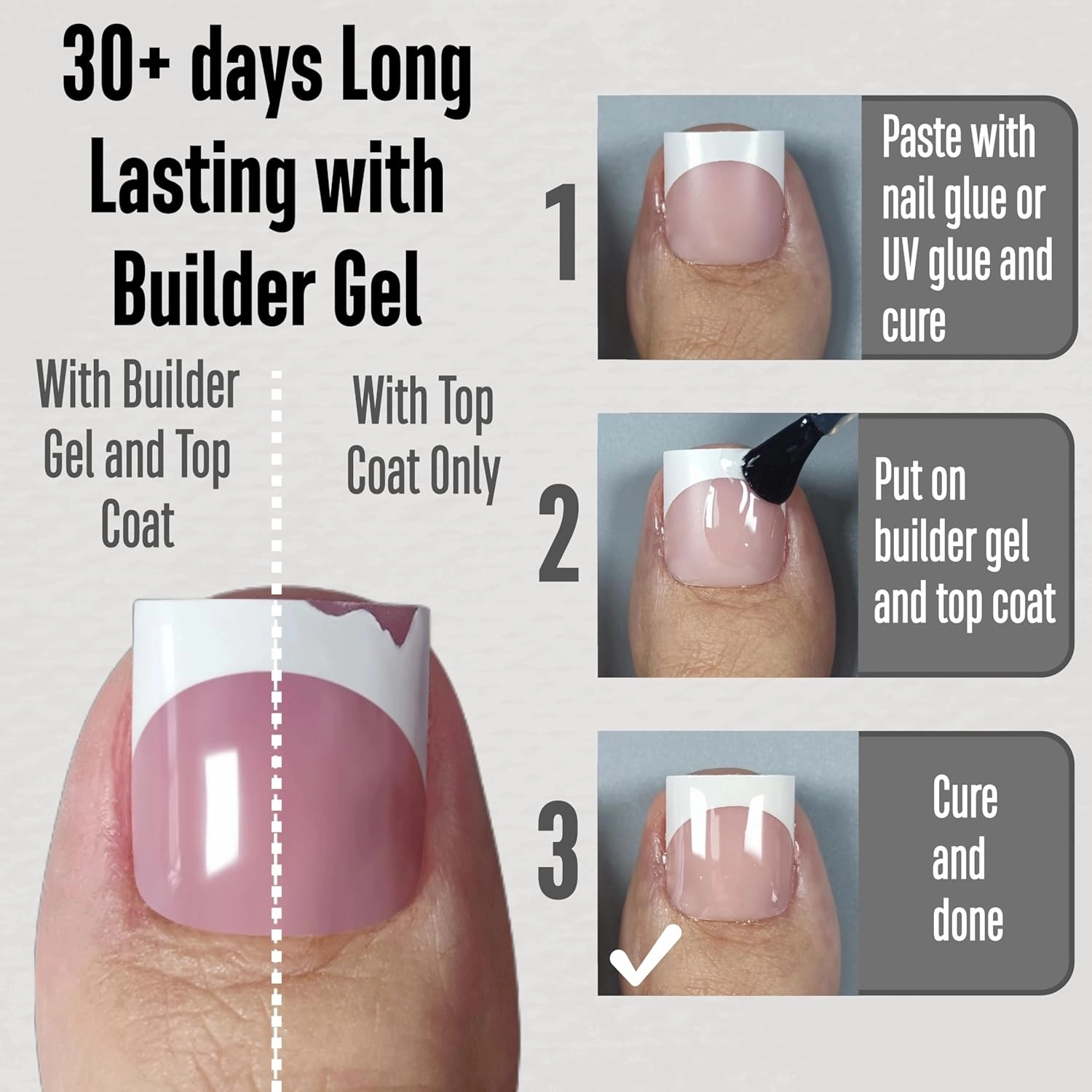 French Tip Toe Nail Tips Press on, Sharp Square Pre-Designed Soft Gel False Toenail Extension, BABY PINK Pre-applied Tip Primer & Base Coat, Full Cover Acrylic for DIY x 15 Sizes 240 pcs