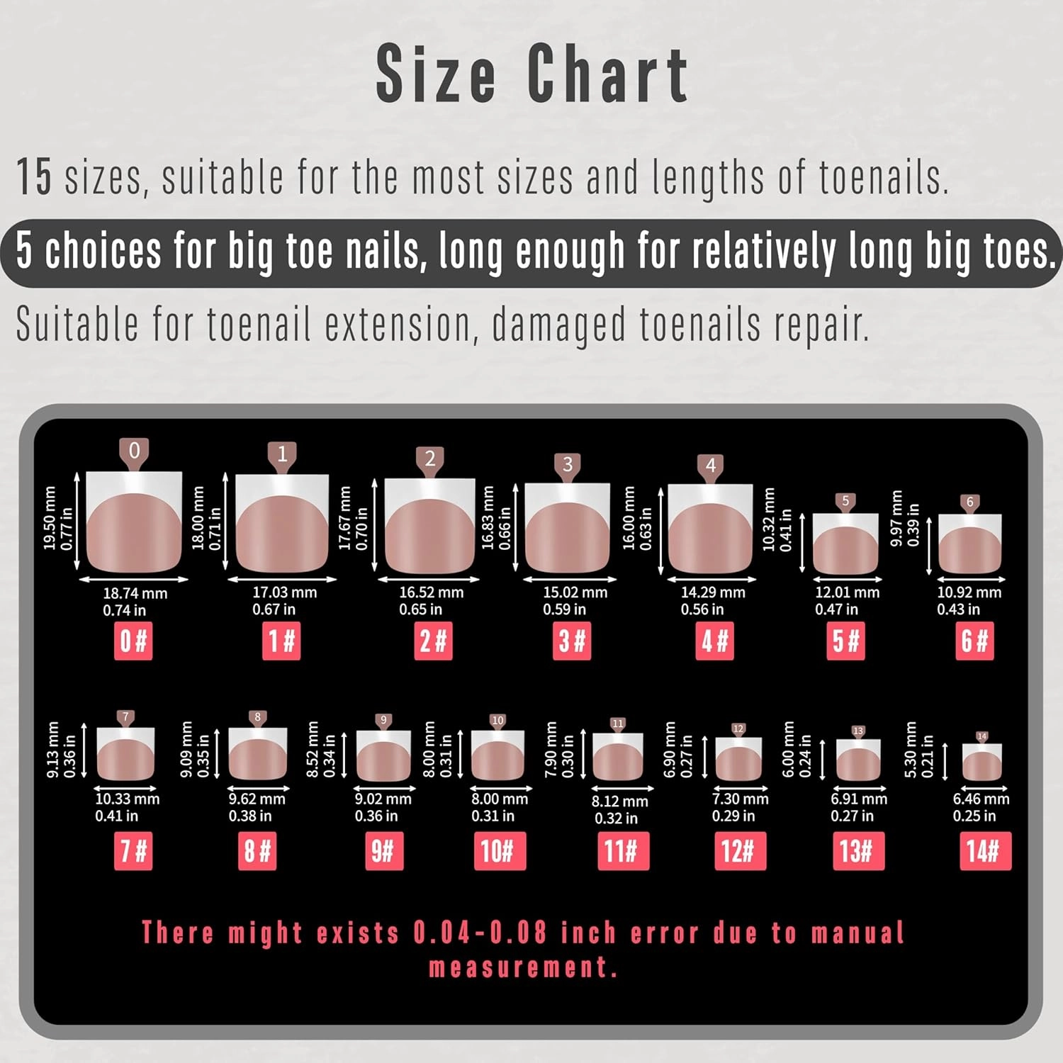 French Tip Toe Nail Tips Press on, Sharp Square Pre-Designed Soft Gel False Toenail Extension, BROWN PINK Pre-applied Tip Primer & Base Coat, Full Cover Acrylic for DIY x 15 Sizes 240 pcs