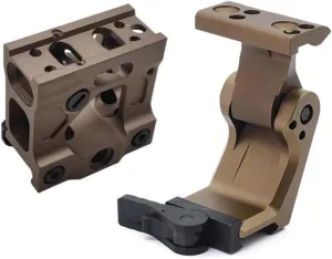 FTC QD Flip Up Magnifier Scope Mount & Red Dot Riser Mount Combo,Fit for G33 G43 G45 3X Mirco6X Magnifier & T1 T2 Red Dot Reflex Sight, 2.26” Optical Centerline Height, DE