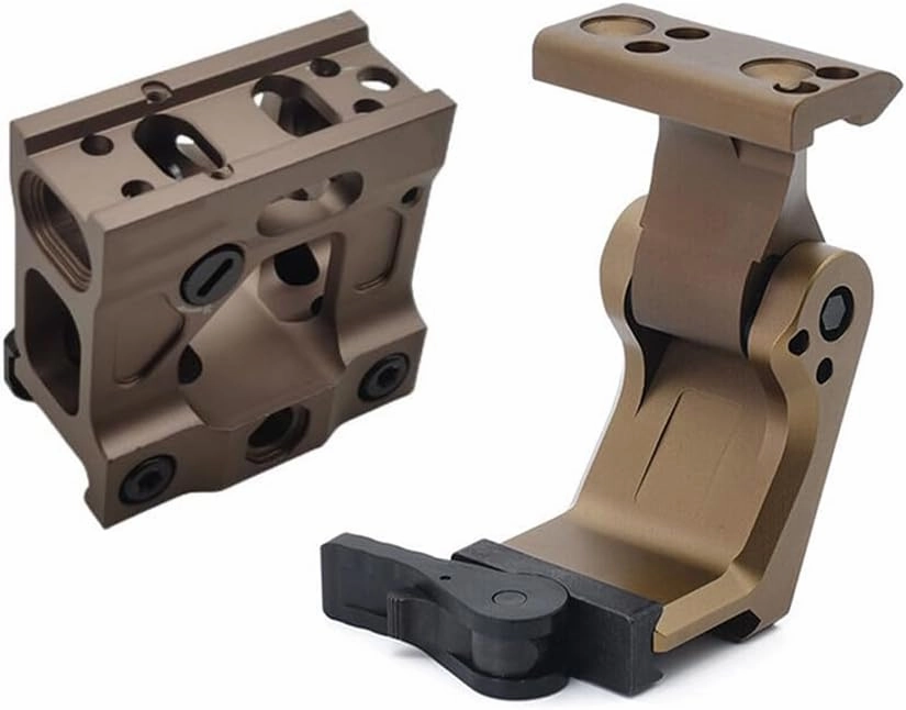 FTC QD Flip Up Magnifier Scope Mount & Red Dot Riser Mount Combo,Fit for G33 G43 G45 3X Mirco6X Magnifier & T1 T2 Red Dot Reflex Sight, 2.26” Optical Centerline Height, DE