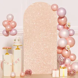 FUHSY Wedding Arch Cover - Glitter Sequin Fabric for 7.2 FT Arch, Rose Gold, Perfect for Birthday Party Decor