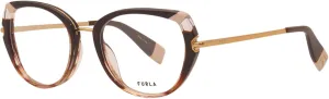 Furla VFU500 0VBL Eyeglasses Women's Pink Striped Full Rim Cat-Eye Optical Frame