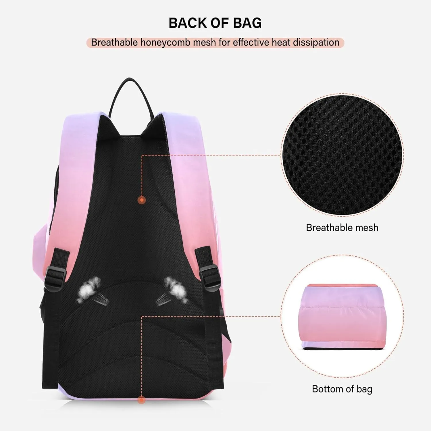 GAIGEO Silver Pink Glitter Tennis Racquet Bag, Multiple Storage Compartments, Foldable Racket Pocket