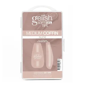 Gelish Nude Soft Gel Tips - Full Coverage Nude Color Soft Gel Tips, Press On Nails, Clear Nail Tips