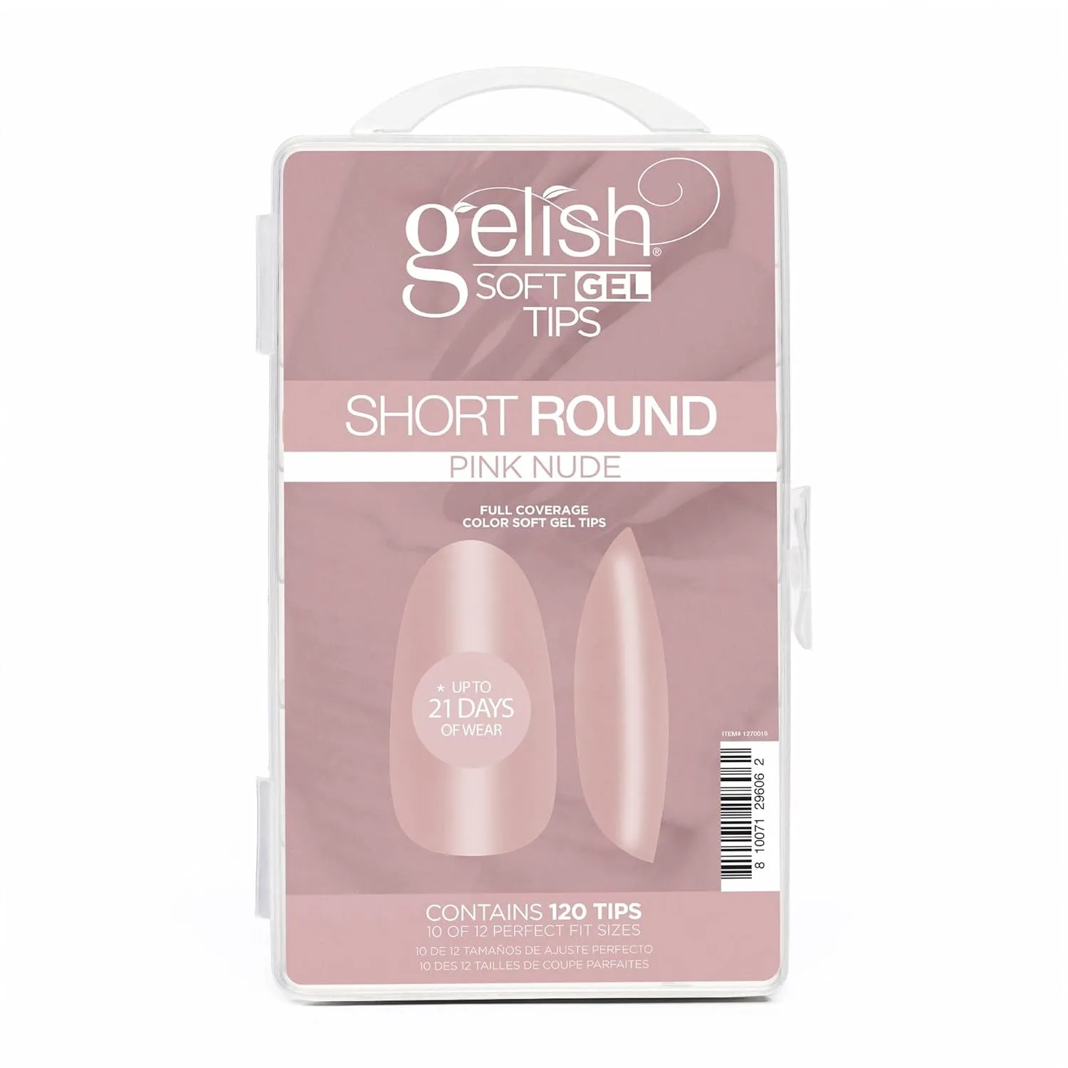 Gelish Nude Soft Gel Tips - Full Coverage Nude Color Soft Gel Tips, Press On Nails, Clear Nail Tips