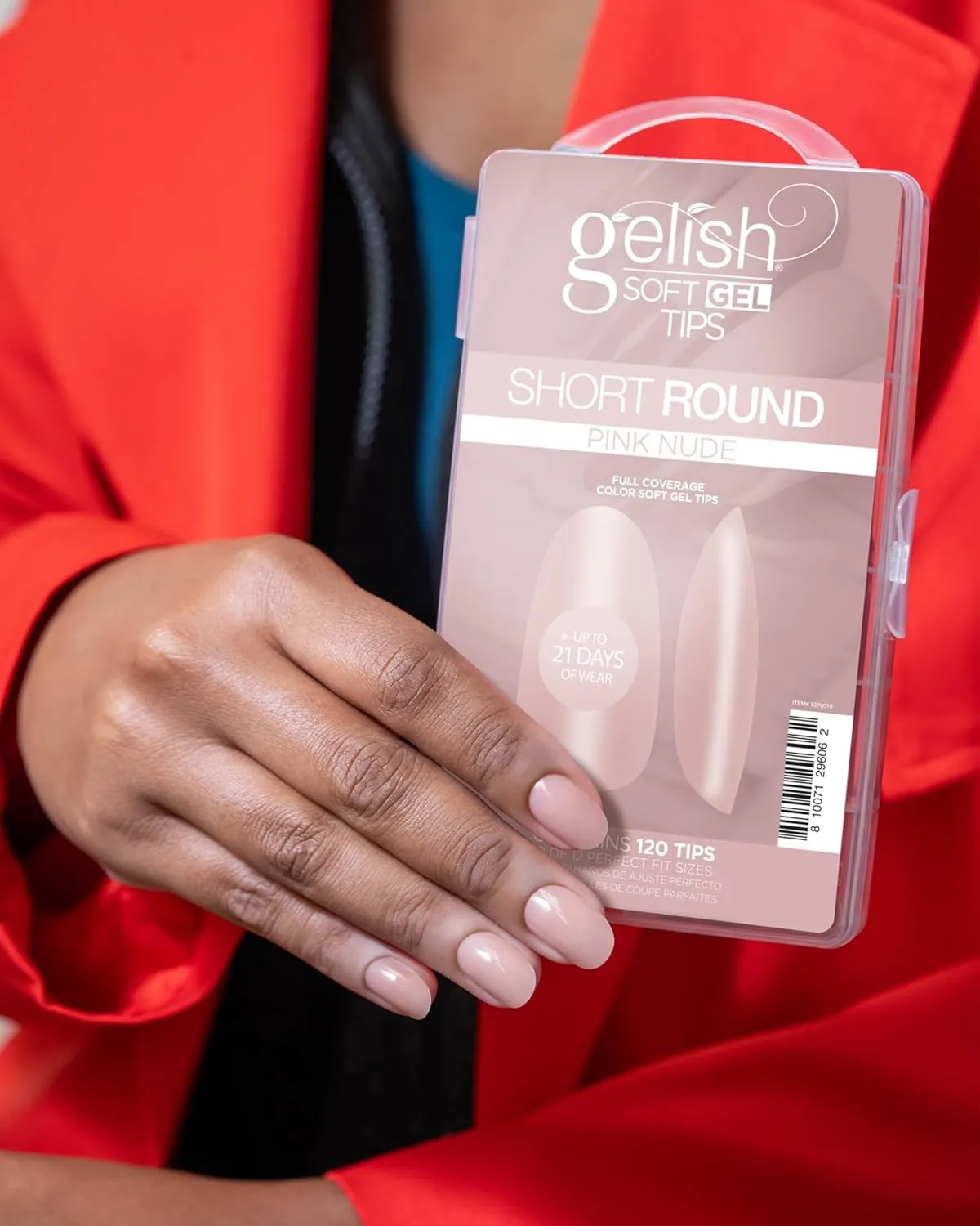 Gelish Nude Soft Gel Tips - Full Coverage Nude Color Soft Gel Tips, Press On Nails, Clear Nail Tips