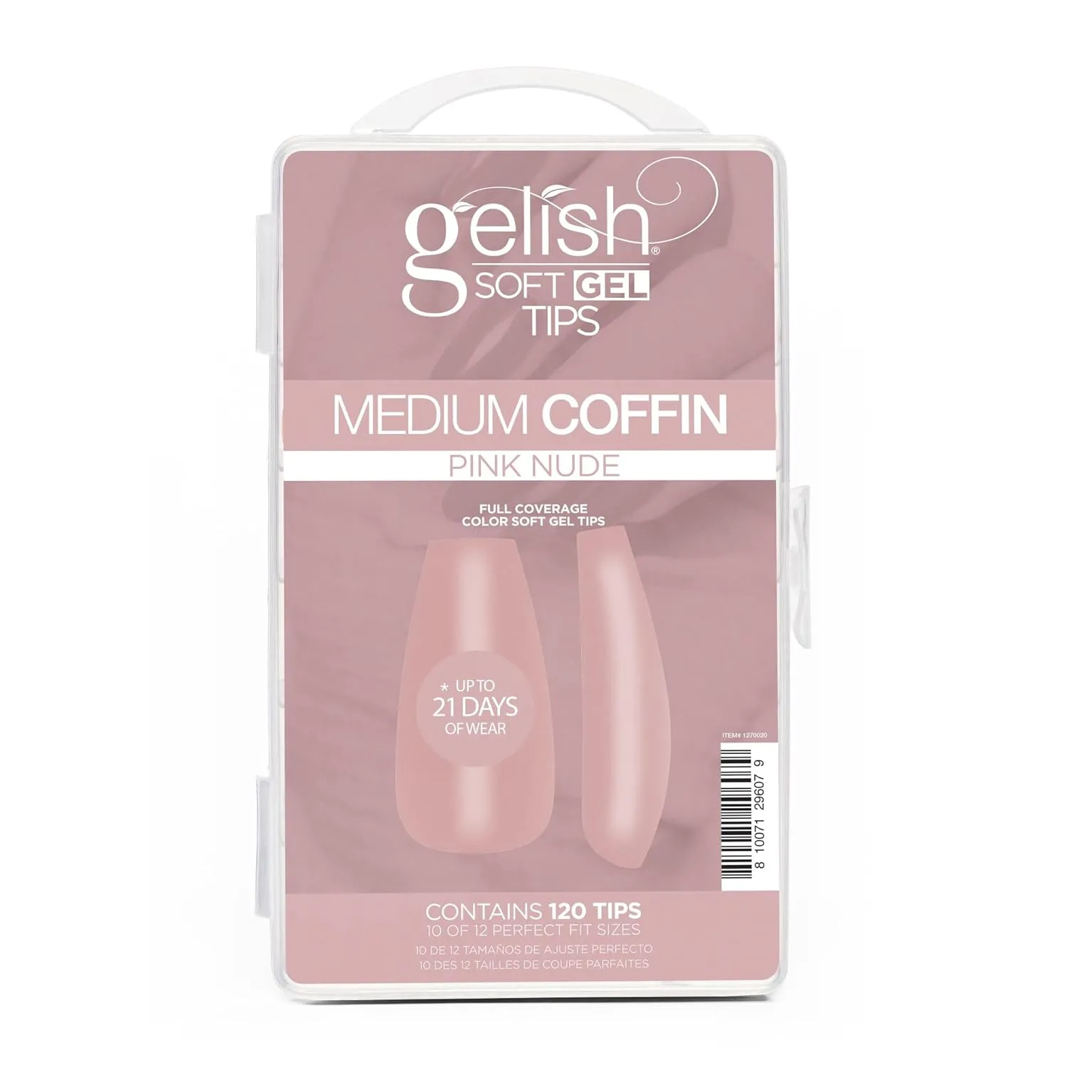 Gelish Nude Soft Gel Tips - Full Coverage Nude Color Soft Gel Tips, Press On Nails, Clear Nail Tips