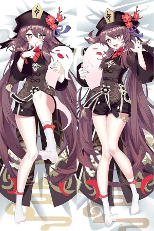 Genshin Hu Tao Impact Dakimakura Body Hug Pillow Case Cover - 150x50cm (Peach Skin)