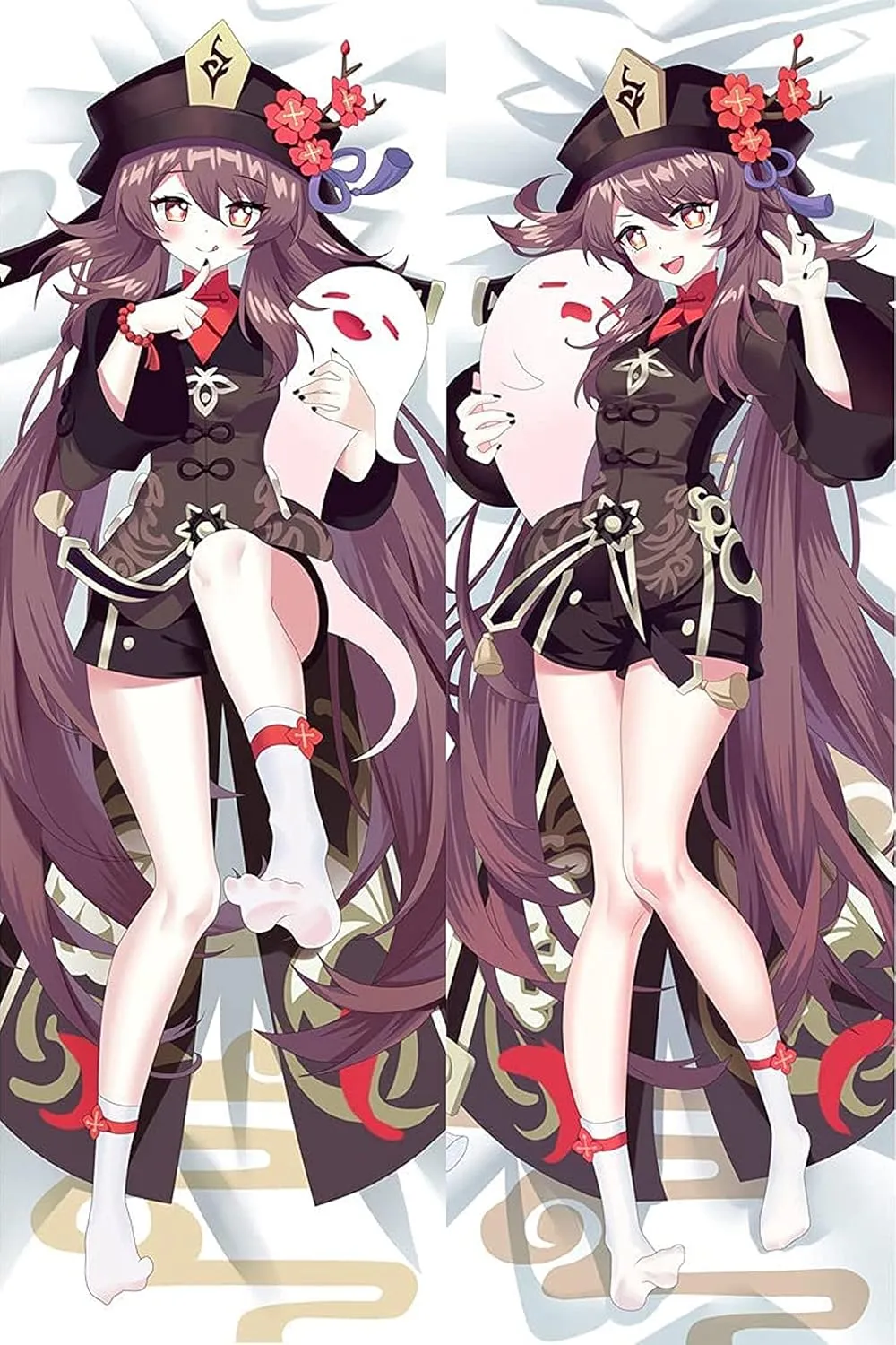 Genshin Hu Tao Impact Dakimakura Body Hug Pillow Case Cover - 150x50cm (Peach Skin)