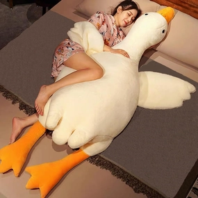 Giant Goose Stuffed Animal-51 in Very Fat Duck Plush Pillow Hugging Comfy,Cute Huge Swan Plushies Gifts for Girls Kids Birthday Valentine's Day (51 in, White)