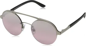 GIORGIO ARMANI AR6045-30367E Sunglasses MATTE SILVER w/PINK MIRROR SILVER GRADIENT LENS 49mm