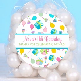 Girls Colorful Birthday Present Stickers