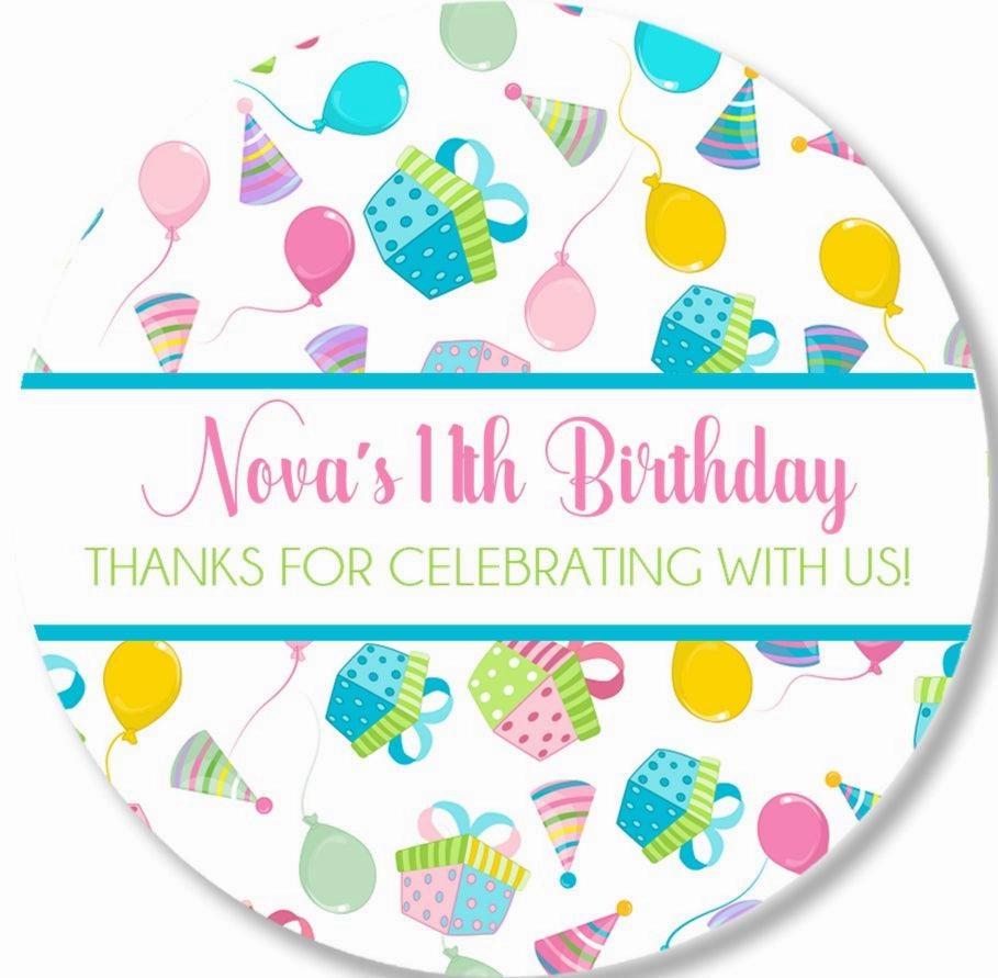 Girls Colorful Birthday Present Stickers