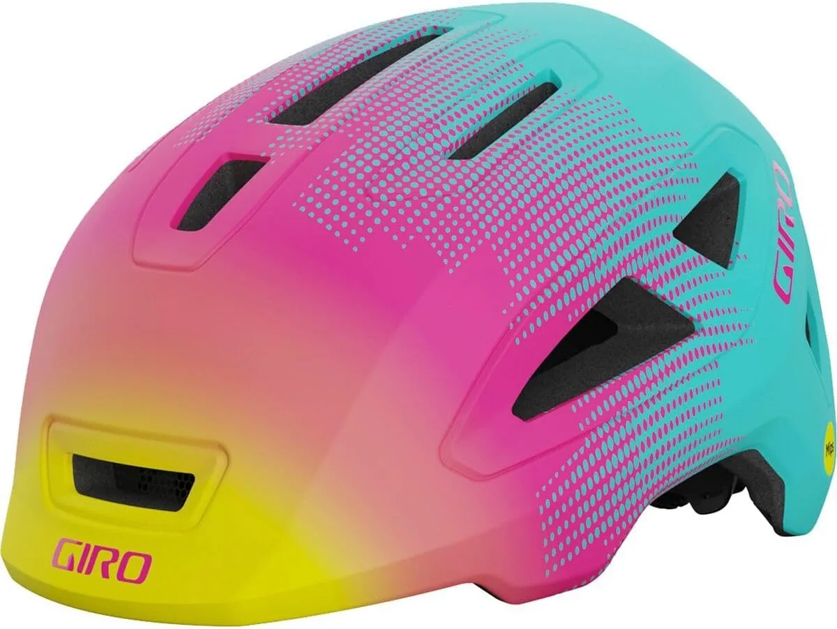 Giro Scamp MIPS II Youth Bike Helmet - Matte Teal/Pink Towers - Size S (49–53 cm)