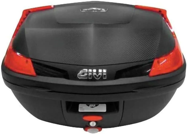 GIVI Monolock 47 Liter Top Case (Matte Black/RED Lenses)