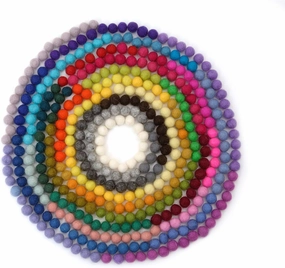 Glaciart One Wool Felt Balls Super Small (400 Pieces) 0.5 Centimeter - 0.2 Inch, Tiny Handmade Felted 40 Color (Red, Blue, Yellow, Black, Pastel and More) Bulk Small Puff for Felting and Jewelery