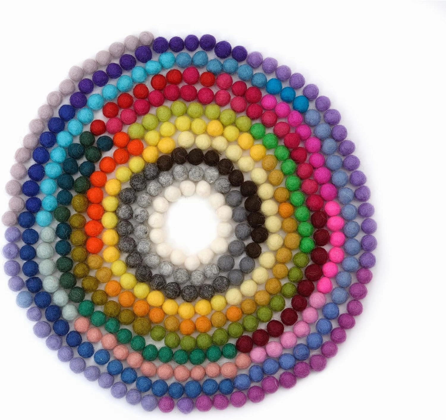 Glaciart One Wool Felt Balls Super Small (400 Pieces) 0.5 Centimeter - 0.2 Inch, Tiny Handmade Felted 40 Color (Red, Blue, Yellow, Black, Pastel and More) Bulk Small Puff for Felting and Jewelery