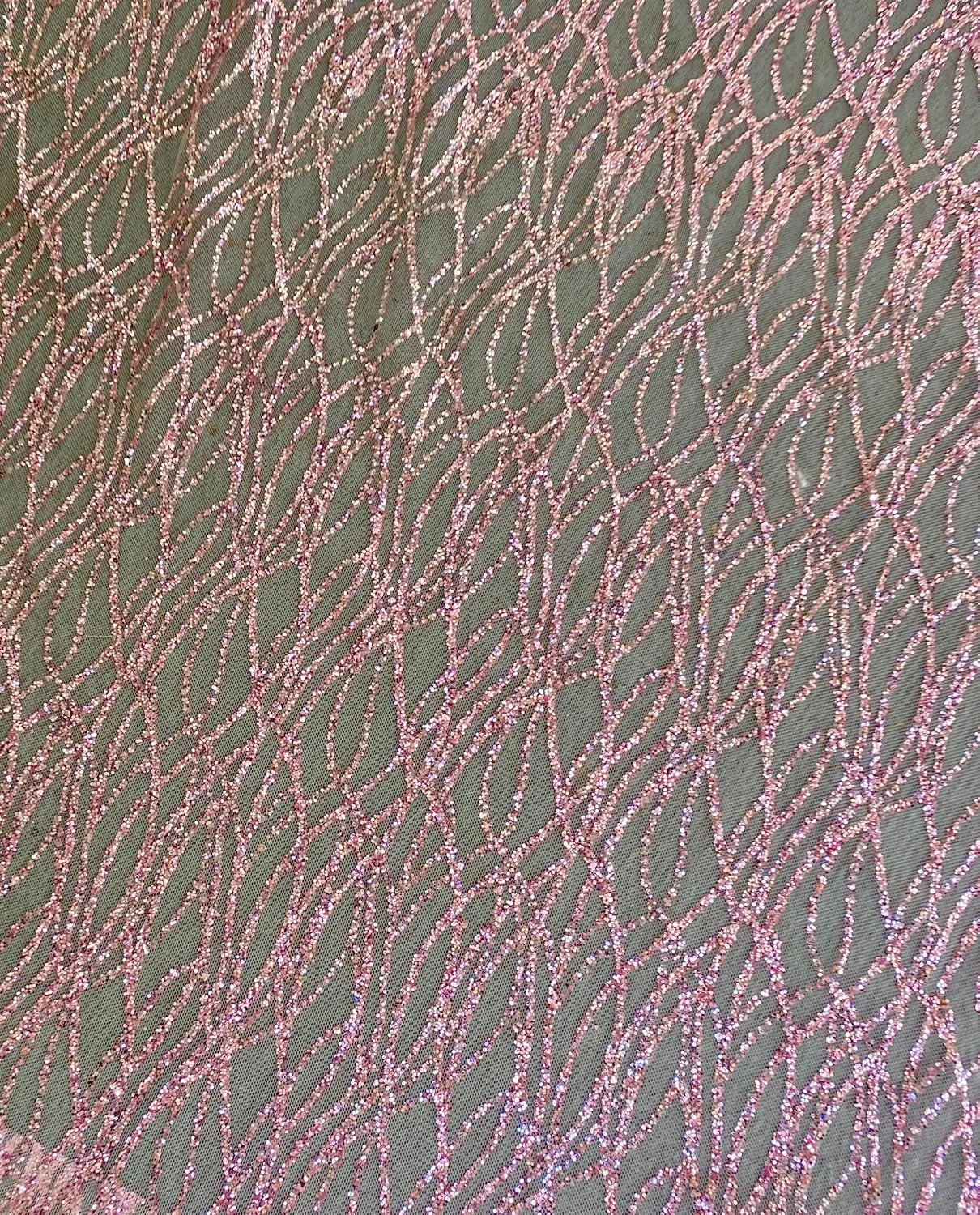 Glitter Lace Fabric by The Yard - Perfect for Wedding Decorations, Bridal Shower, Wedding Tablecloth - Glitter Veil, and Elegant Crafts - 58 inch - 1 Yard (Pink)