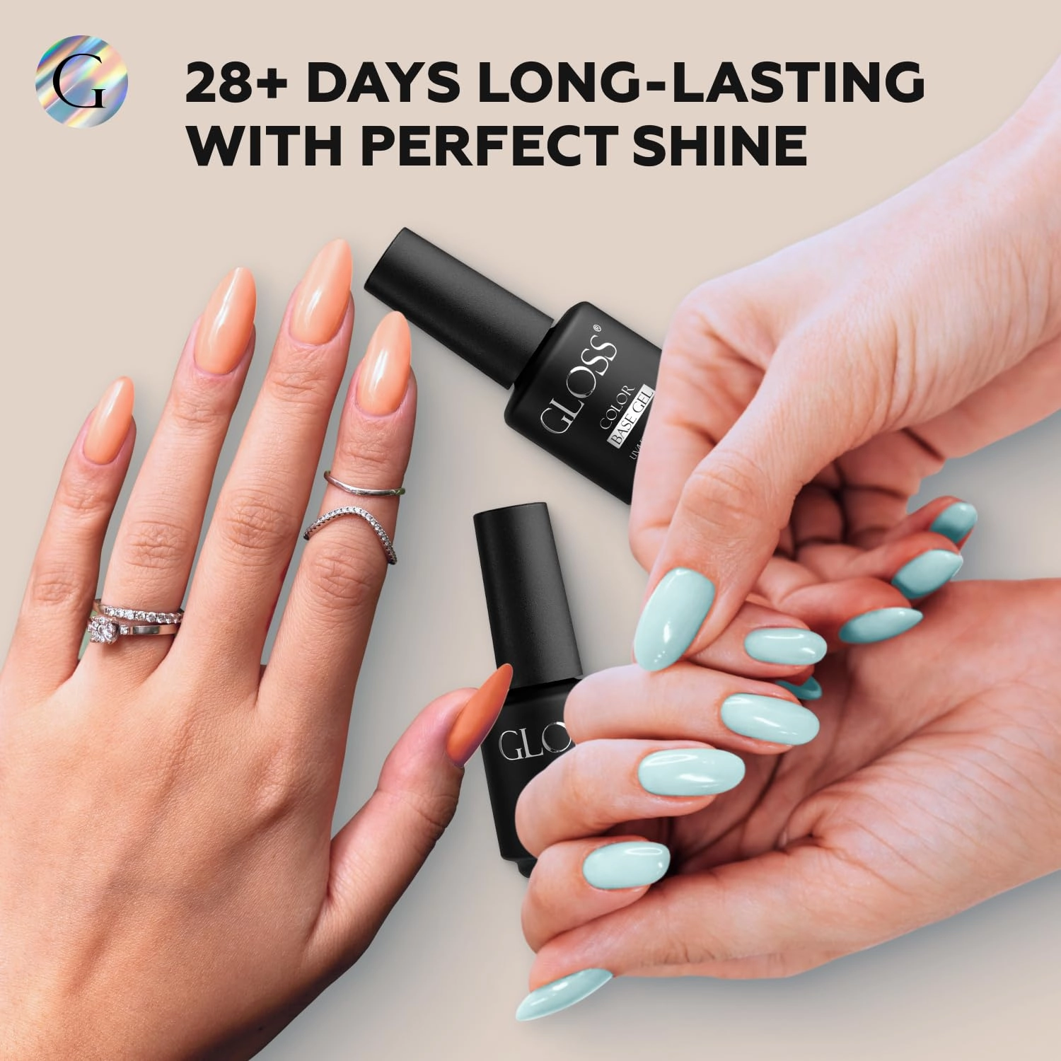 GLOSS Neutral Gel Nail Polish Set | 6 Pcs with off White, Milky White, Nude Pink, Pale Pink, Light Orange & Mint French Colors, Soak Off UV LED Gel Polish, Manicure Salon DIY at Home Gifts for Women