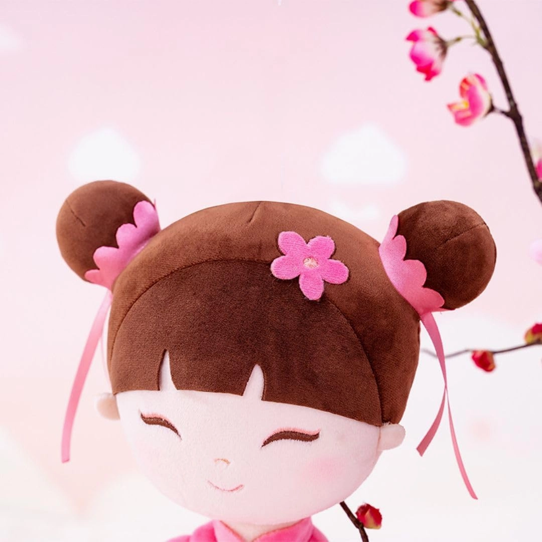 Gloveleya Baby Doll Kids Soft Doll for Kids Plush Toys Chinese Fairy Tale Dolls Toys for Ages 2-4 Peach Fairy 16" with Gift Box