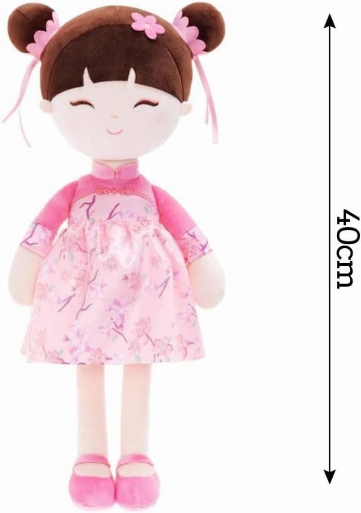 Gloveleya Baby Doll Kids Soft Doll for Kids Plush Toys Chinese Fairy Tale Dolls Toys for Ages 2-4 Peach Fairy 16" with Gift Box