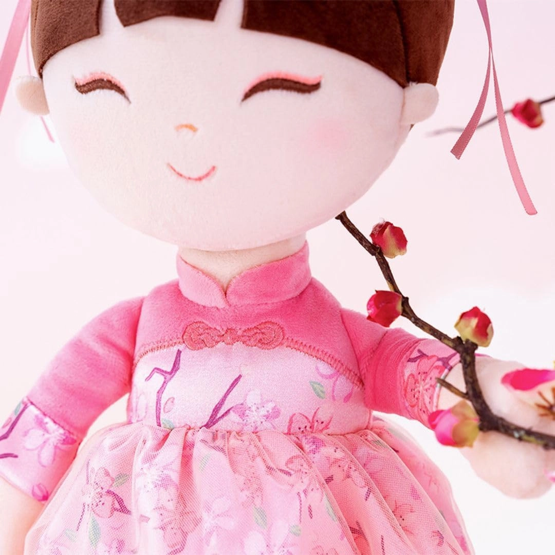 Gloveleya Baby Doll Kids Soft Doll for Kids Plush Toys Chinese Fairy Tale Dolls Toys for Ages 2-4 Peach Fairy 16" with Gift Box
