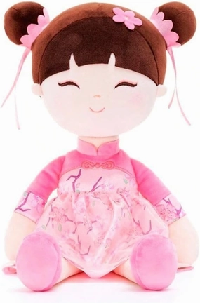 Gloveleya Baby Doll Kids Soft Doll for Kids Plush Toys Chinese Fairy Tale Dolls Toys for Ages 2-4 Peach Fairy 16" with Gift Box