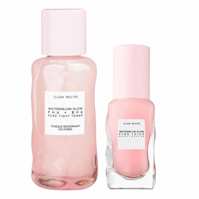 Glow Recipe Mini Watermelon Glow PHA   BHA Facial Toner & Pore Minimizer with Hyaluronic Acid (40 ml)   Mini Pink Juice Hydrating Face Moisturizer (25 ml)