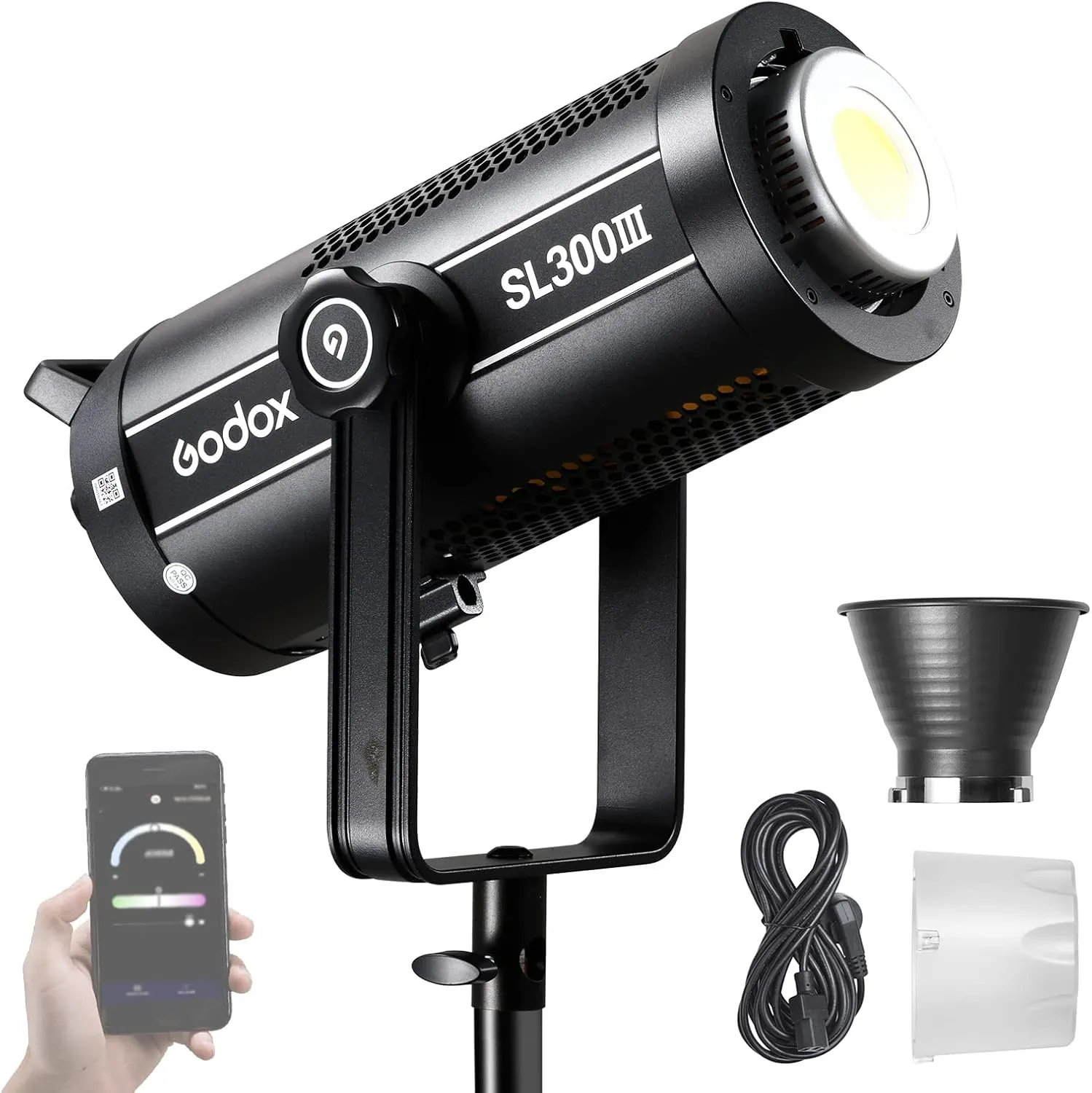 Godox SL300III LED Video Light,300W 99300Lux 5600K±200K CRI96  TLCI97 ,Bowens Mount Daylight-Balanced Countinuous Output Lighting for YouTube,Live Broadcast,Video