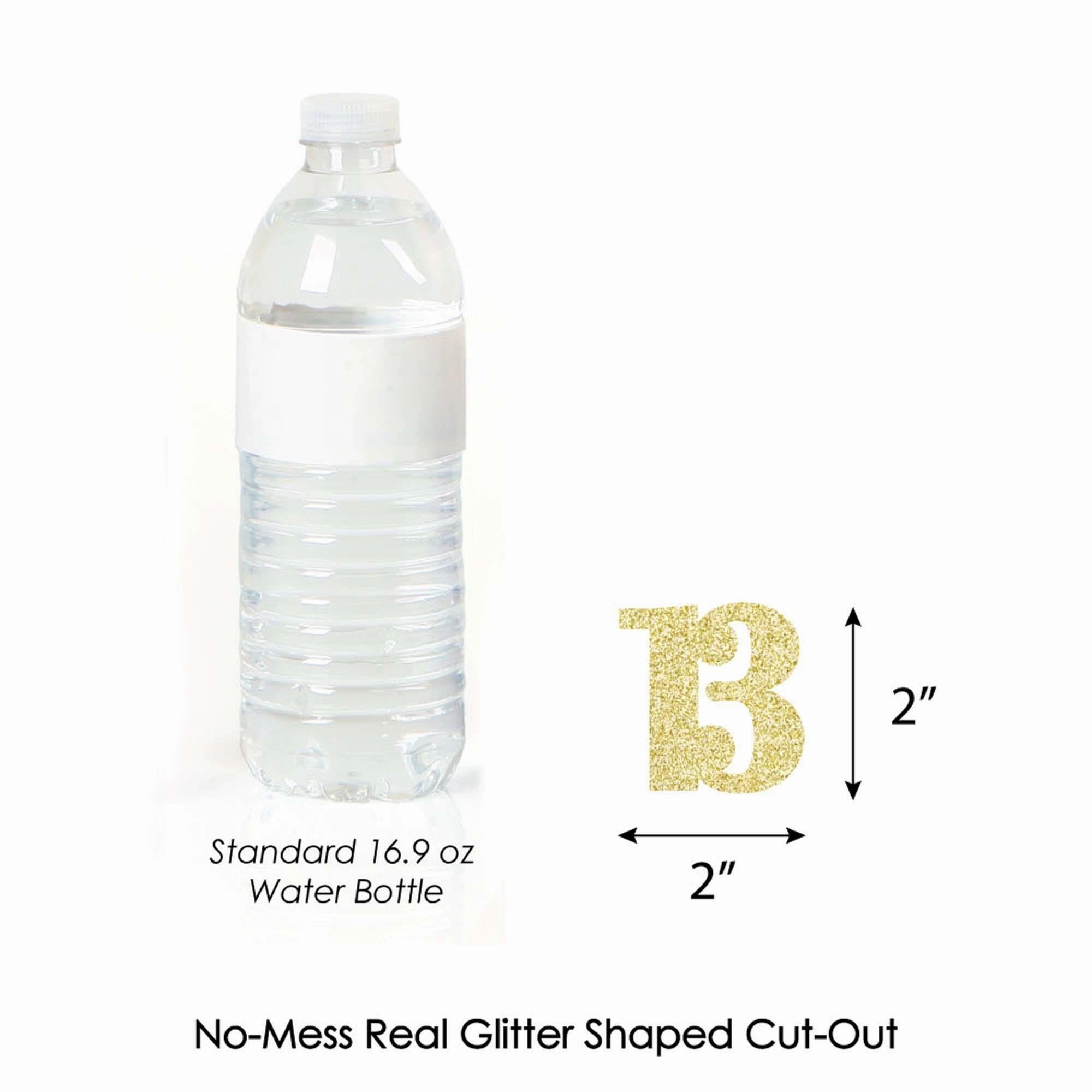 Gold Glitter 13 - No-Mess Real Gold Glitter Cut-Out Numbers - 13th Birthday Party Confetti - Set of 24