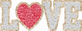 Gold Glitter Faux Patch Love DTF (direct-to-film) Transfer