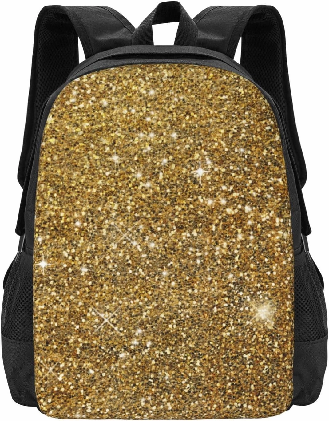 Gold Glitter Sparkle Glittery Sparkly Lightweight Packable Backpack Travel Casual Hiking Daypack Foldable Backpack For Men Women