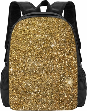 Gold Glitter Sparkle Glittery Sparkly Lightweight Packable Backpack Travel Casual Hiking Daypack Foldable Backpack For Men Women