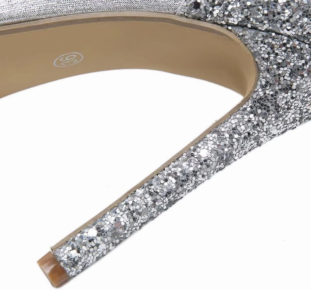 Gold High Heels Butterfly Back Sexy Stiletto Pumps Open Toe Sparkly Ankle Strap Heels Sandals Dress Shoes for Women