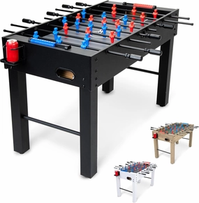 GoSports 48 Inch Game Room Size Foosball Table - Black, Oak, or White - Includes 4 Balls and 2 Cup Holders