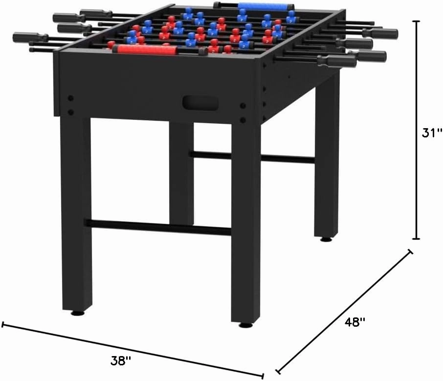 GoSports 48 Inch Game Room Size Foosball Table - Black, Oak, or White - Includes 4 Balls and 2 Cup Holders