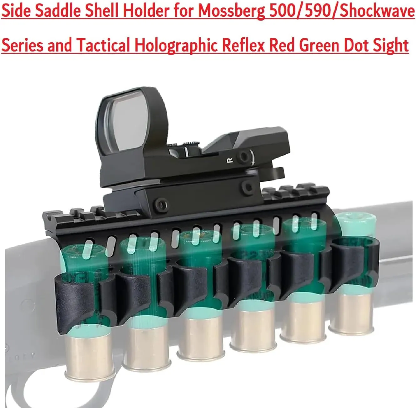 GOTICAL Side Saddle Shell Holder for Mossberg 500/590/Shockwave Series Shutguns, 6 Shells Carrier, 13 Slot Mount