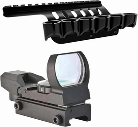 Gotical Side Saddle Shotgun Shell Holder W/Picatinny Rail Mount 6 Capacity Shot Shell Holder for 12 Gauge on Any Size Receiver Compatible with Remington 870 and 870 Series/TAC-14/1100 Series Shotguns