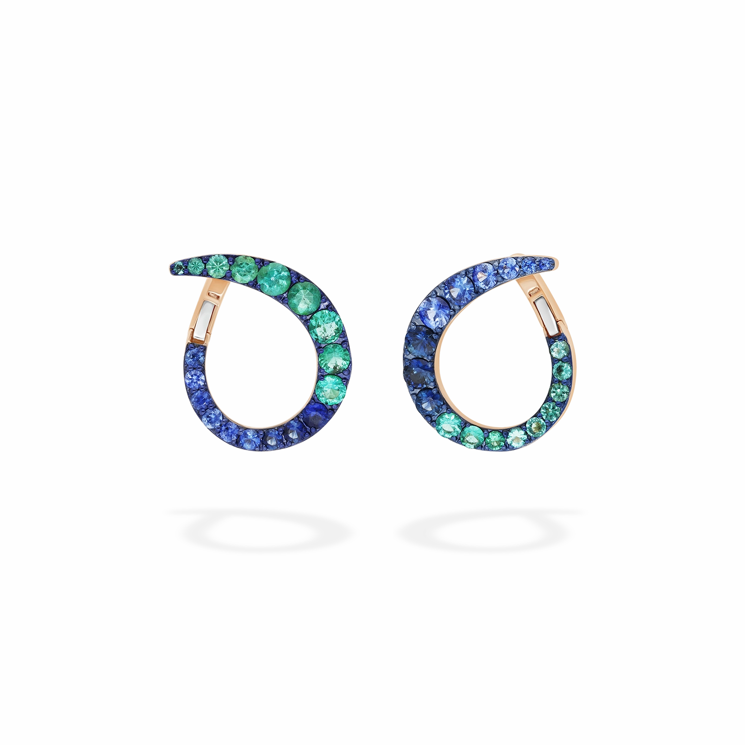 Grand Radiant Hoop Earrings | Emeralds and sapphires