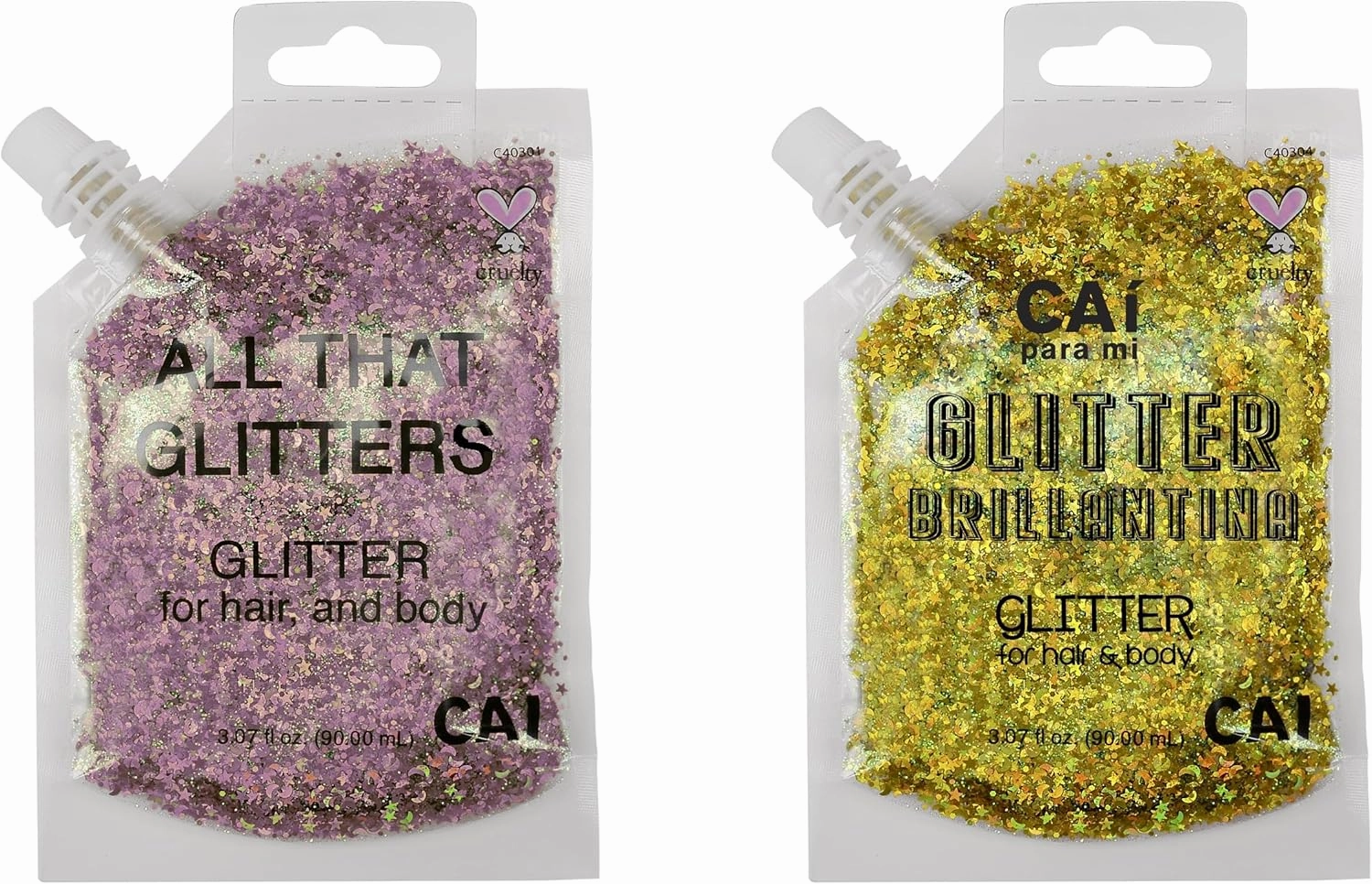 Hair Glitter Gel; Body Glitter & Face Glitter for Women/Kids (2 PK Rose/Gold) Moon & Stars; Iridescent Holograph Cosmetic Grade- Apply Without Glue, Easy to Take Off Keeps Skin Clean
