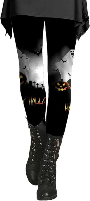 Halloween Leggings for Women 2024 with Soft and Slim Butt Halloween Cosplay Leggings for Women Girls Womens