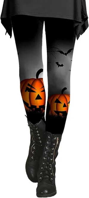 Halloween Leggings for Women 2024 with Soft and Slim Butt Halloween Cosplay Leggings for Women Girls Womens