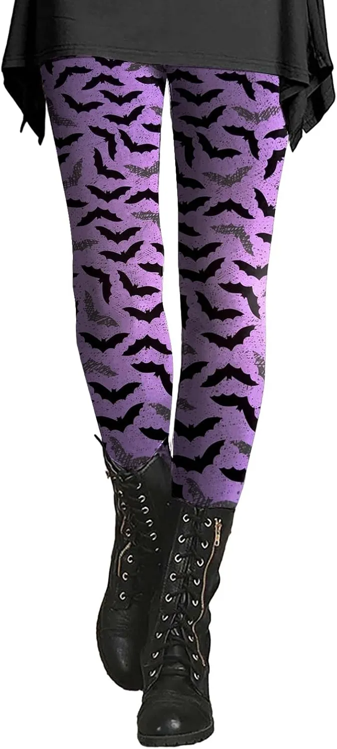 Halloween Leggings for Women 2024 with Soft and Slim Butt Halloween Cosplay Leggings for Women Girls Womens