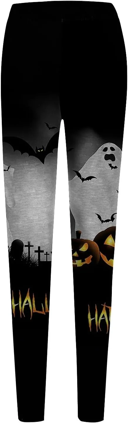 Halloween Leggings for Women 2024 with Soft and Slim Butt Halloween Cosplay Leggings for Women Girls Womens