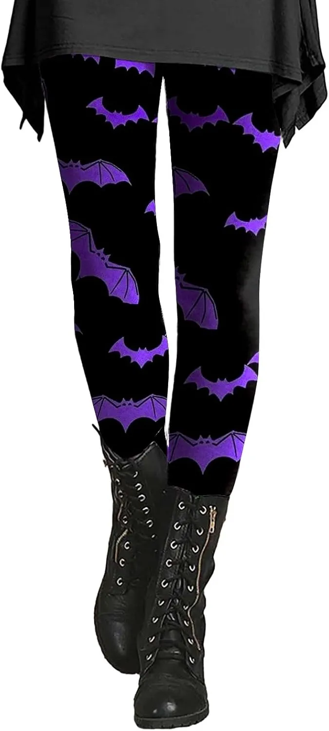 Halloween Leggings for Women 2024 with Soft and Slim Butt Halloween Cosplay Leggings for Women Girls Womens