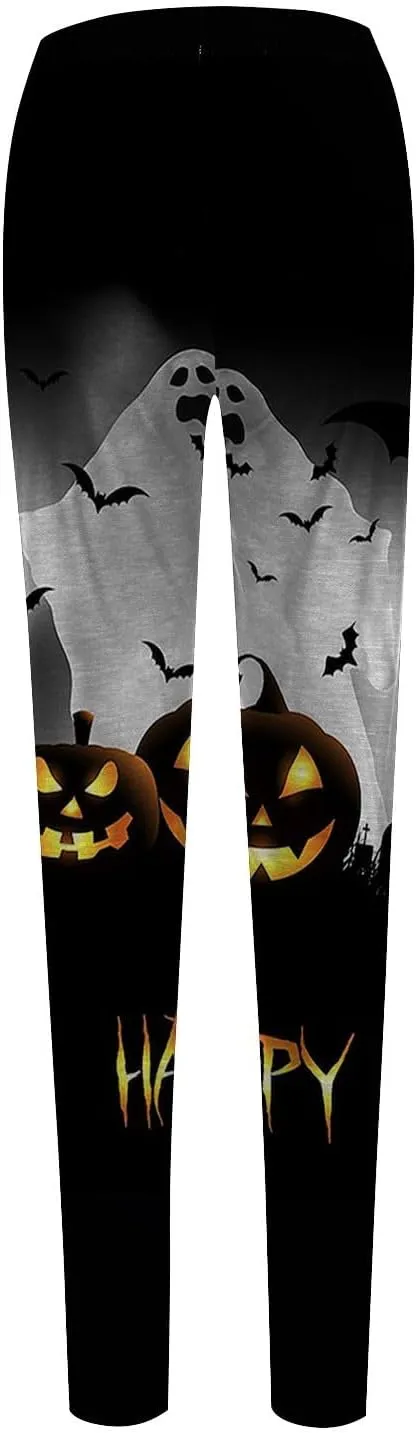 Halloween Leggings for Women 2024 with Soft and Slim Butt Halloween Cosplay Leggings for Women Girls Womens