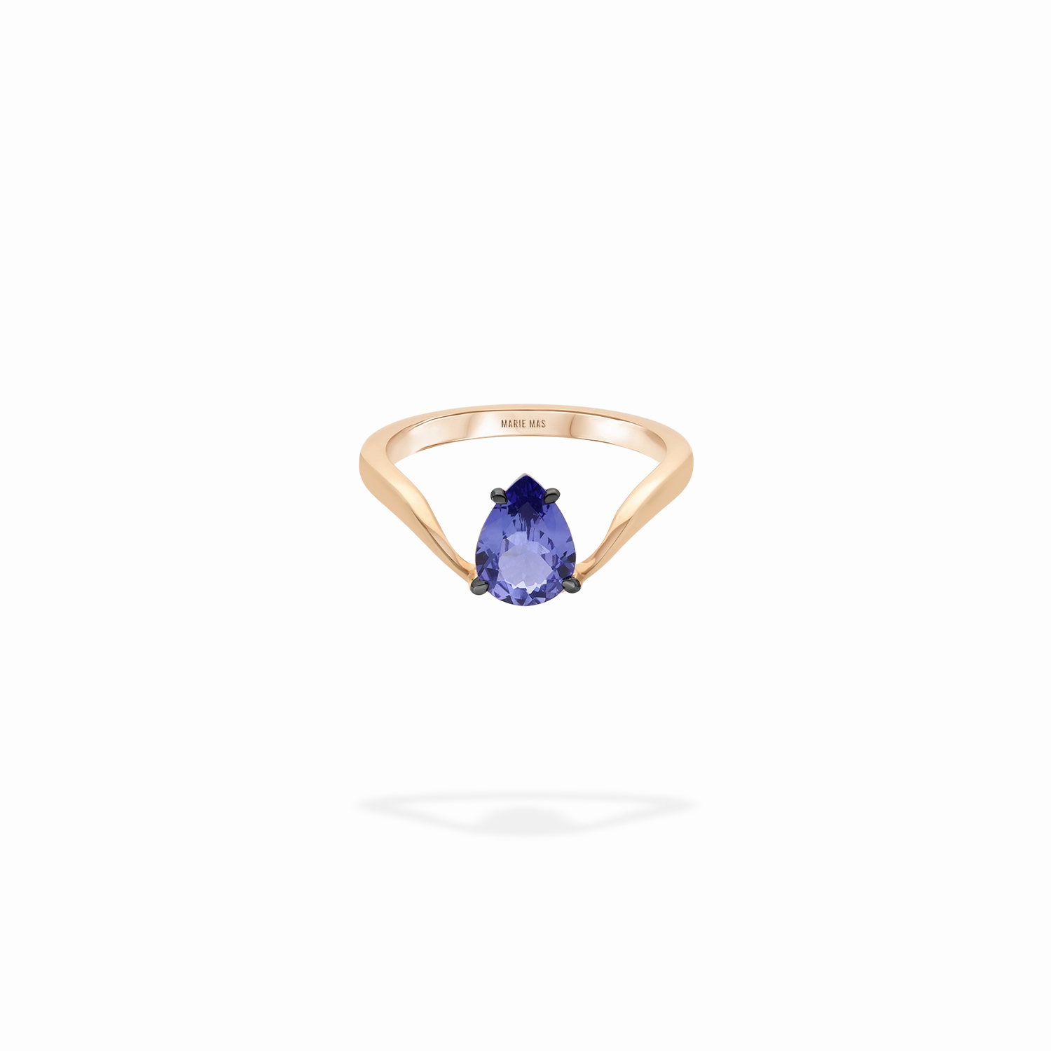 Halo Ring | rose gold & pear Tanzanite