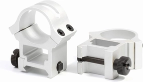 Hammers Stainless Chrome Silver 1" 1 inch HIGH Height See-Thru Rifle Scope Rings for Weaver Picatinny Rail